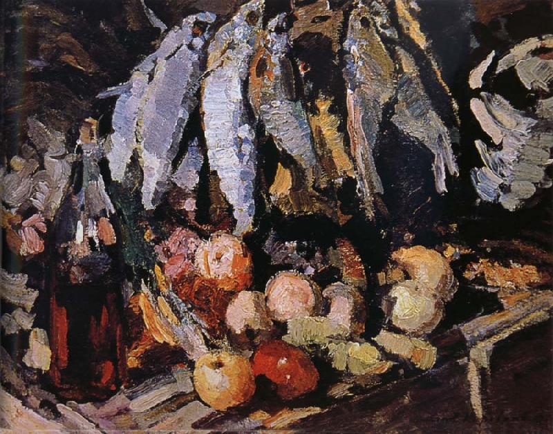 Konstantin Korovin Fish wine and fruit Sweden oil painting art